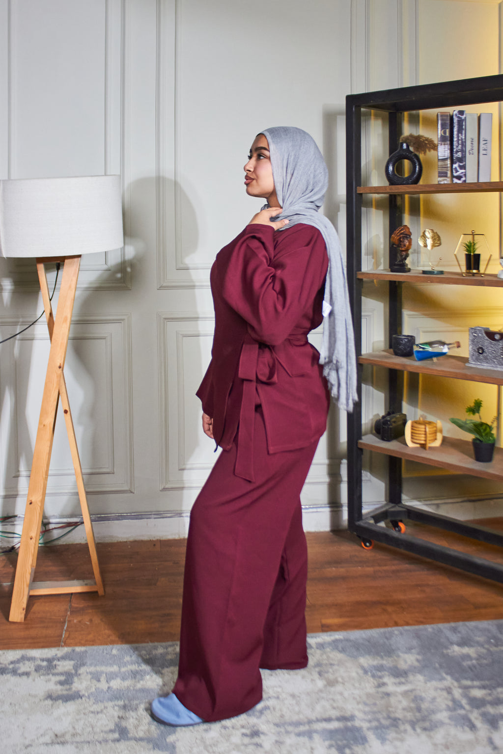 Burgundy Wrap Suit