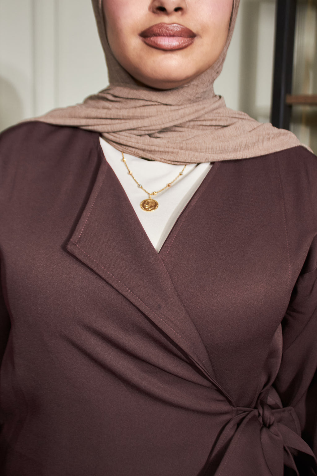 Chocolate Brown Wrap Suit