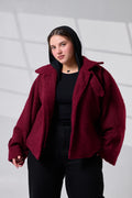 Burgundy Crop Wool Jacket