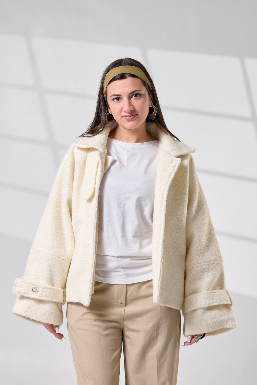 Off-White Crop Wool Jacket