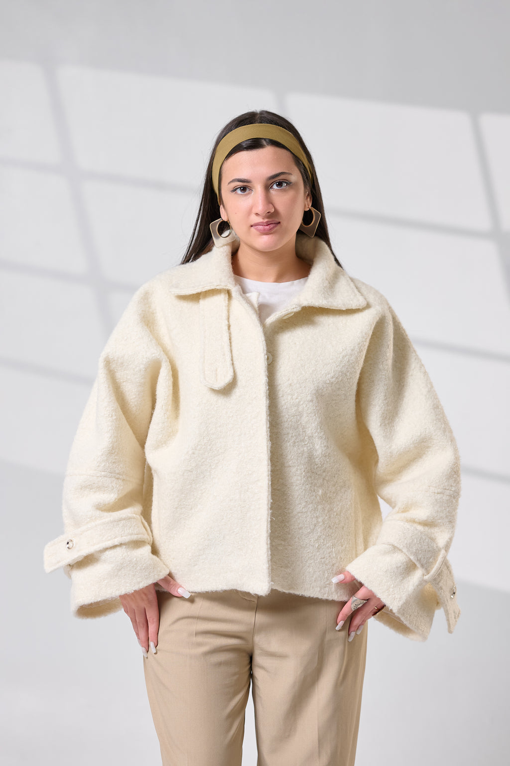 Off-White Crop Wool Jacket