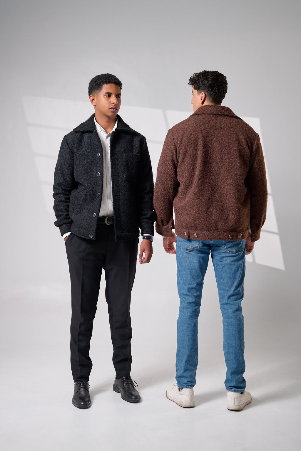 Brown Crop Wool Jacket