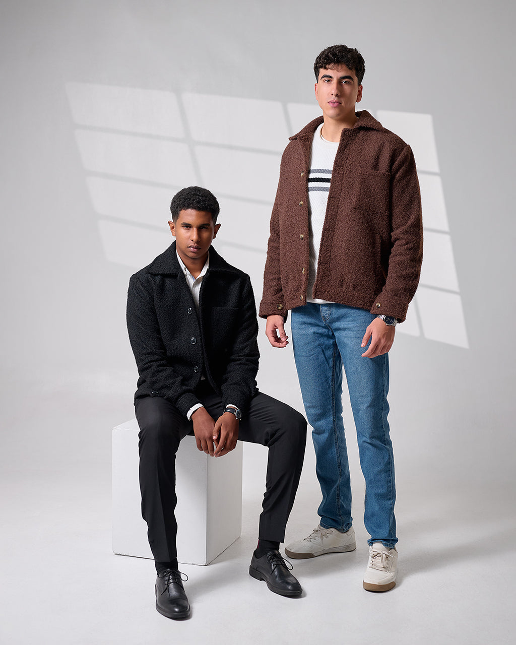 Brown Crop Wool Jacket