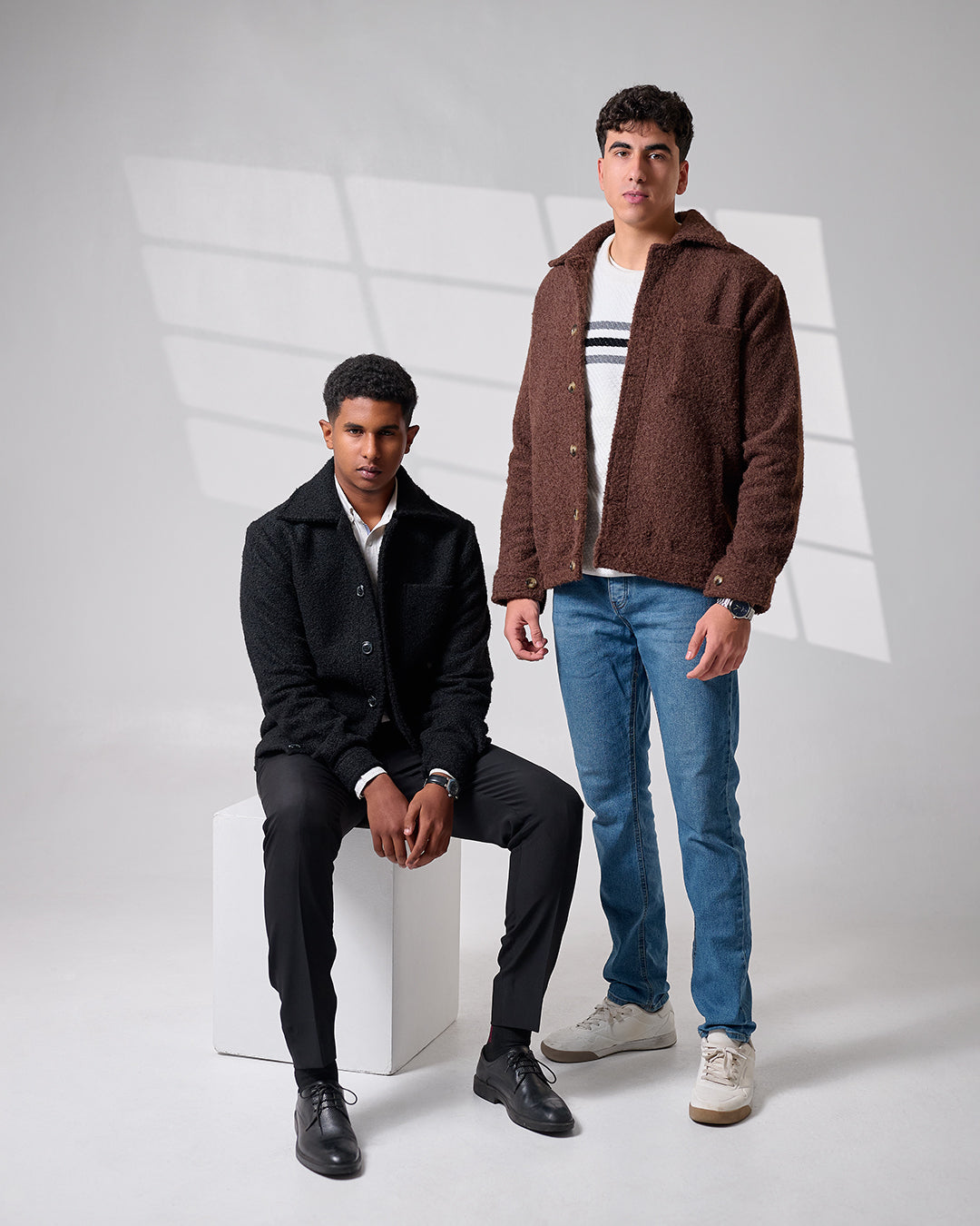 Brown Crop Wool Jacket