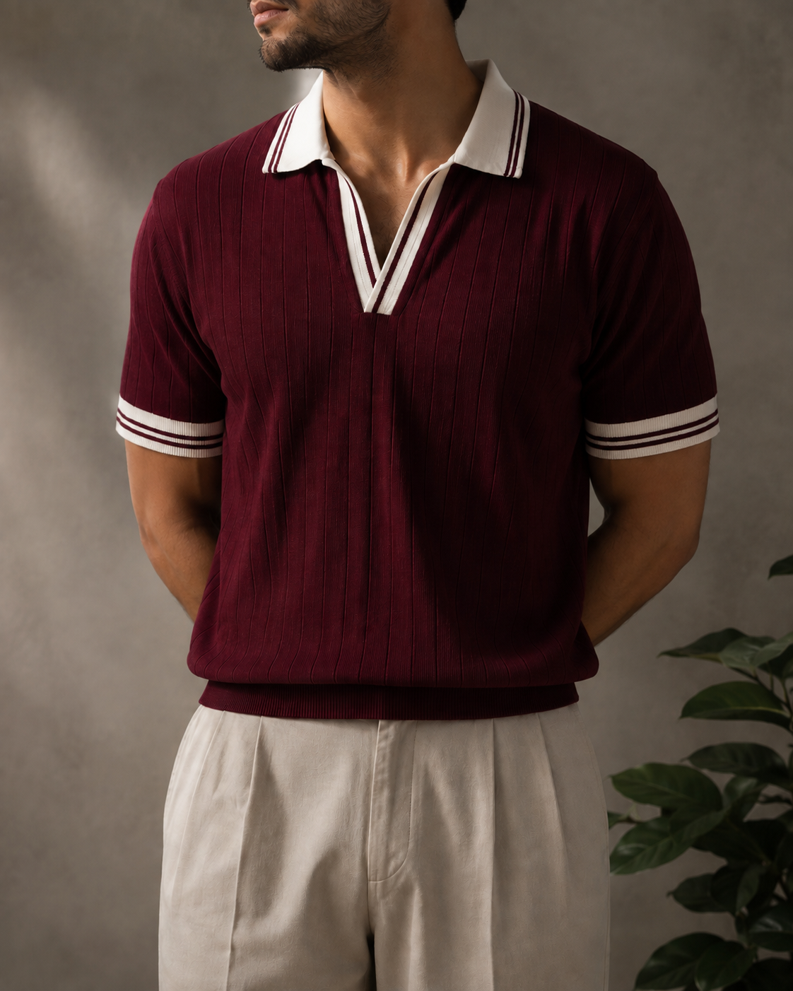 Burgandy Knit Wear T-Shirt