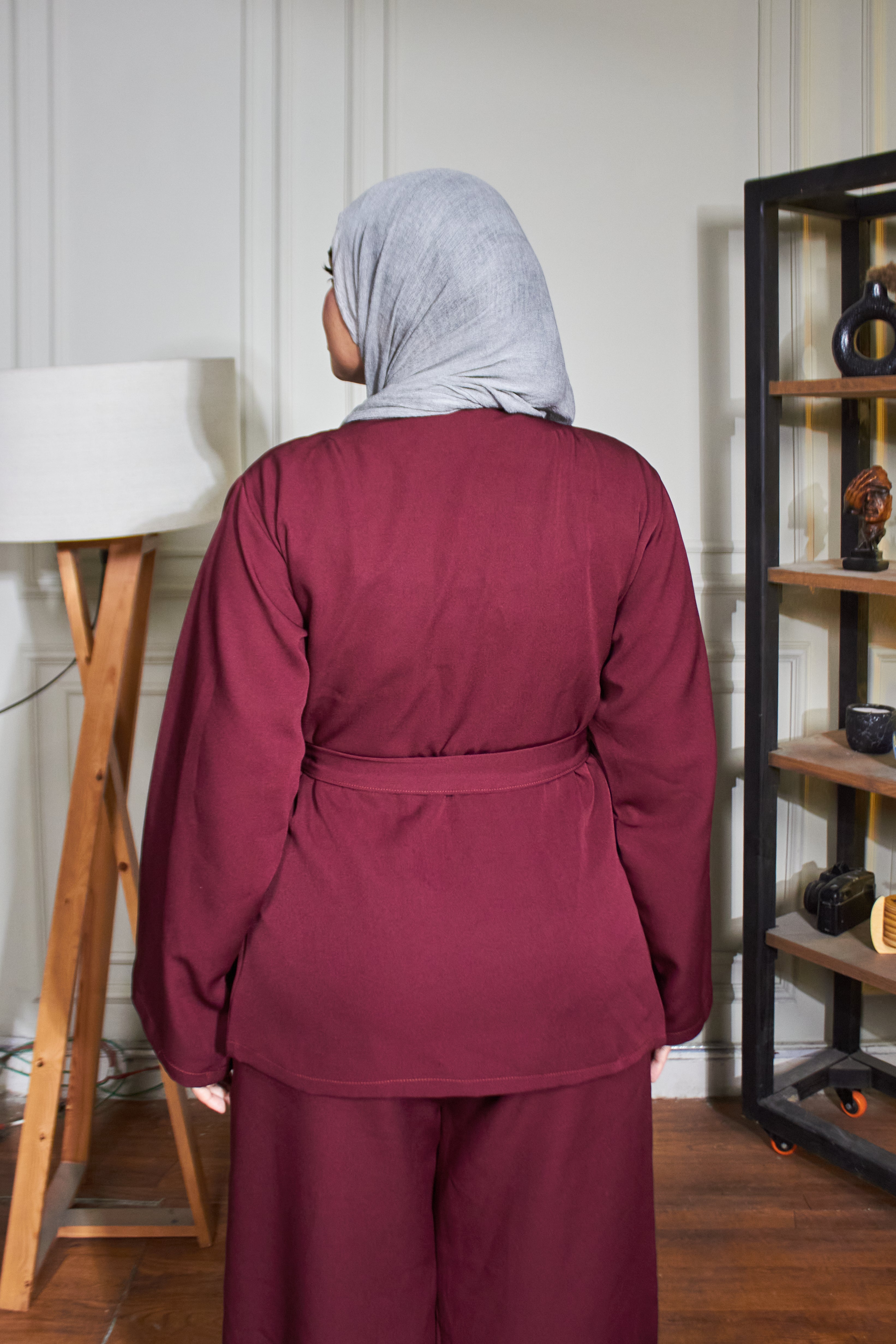 Burgundy Wrap Suit