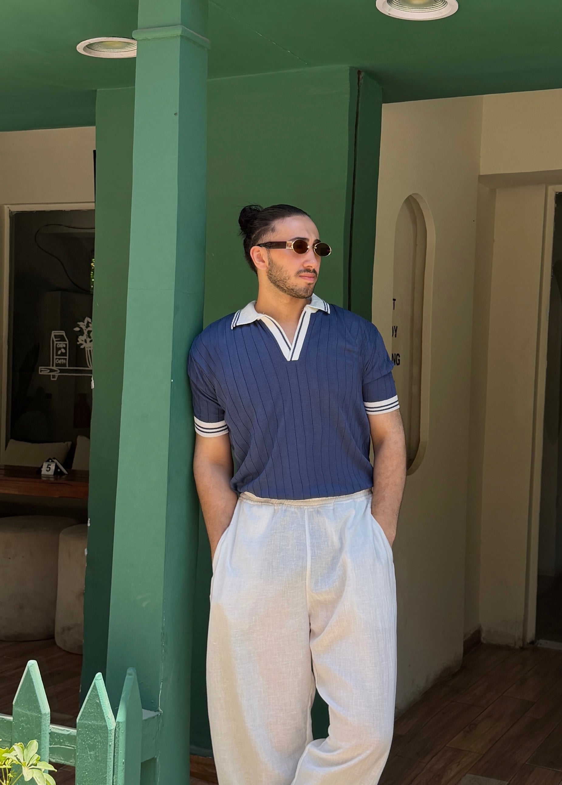 Blue Knit Wear T-Shirt