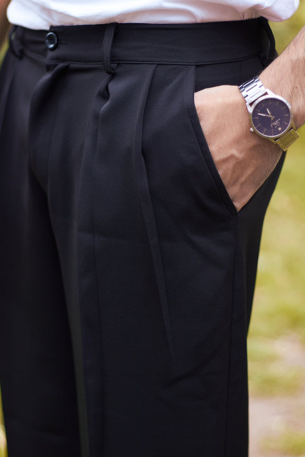 Black Pleated Pants