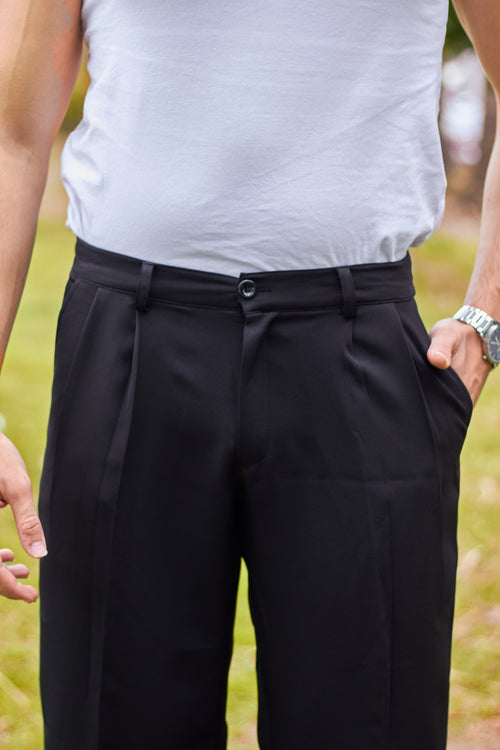 Black Pleated Pants