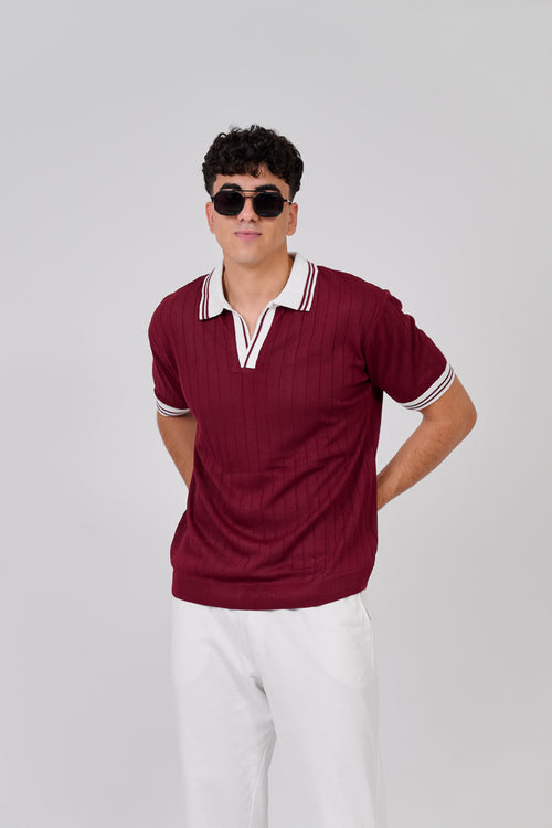 Burgandy Knit Wear T-Shirt