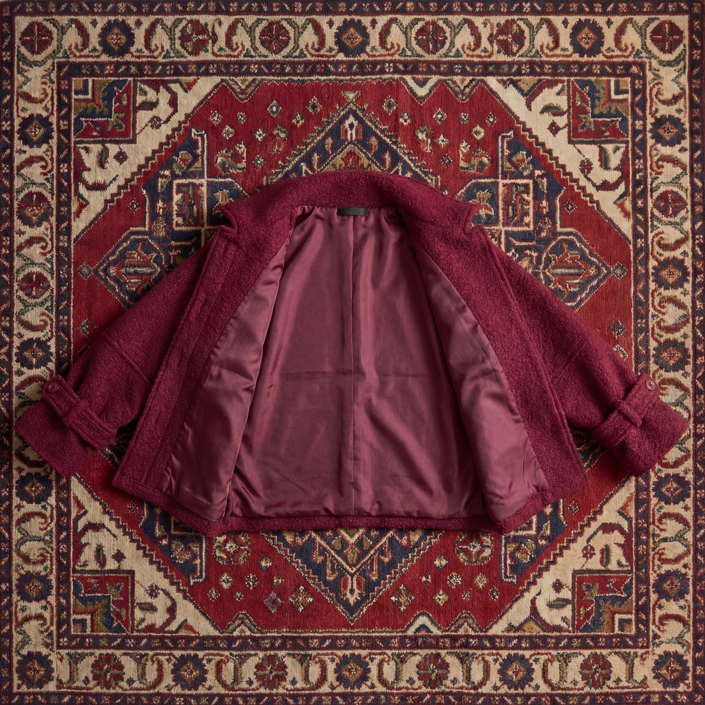 Burgundy Crop Wool Jacket