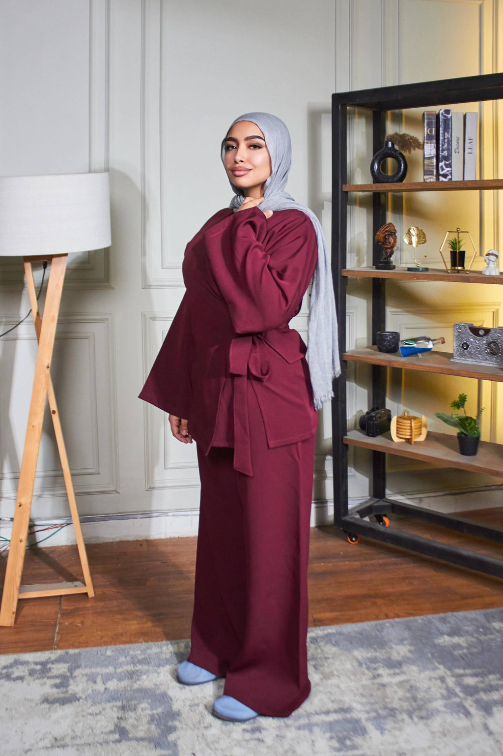 Burgundy Wrap Suit